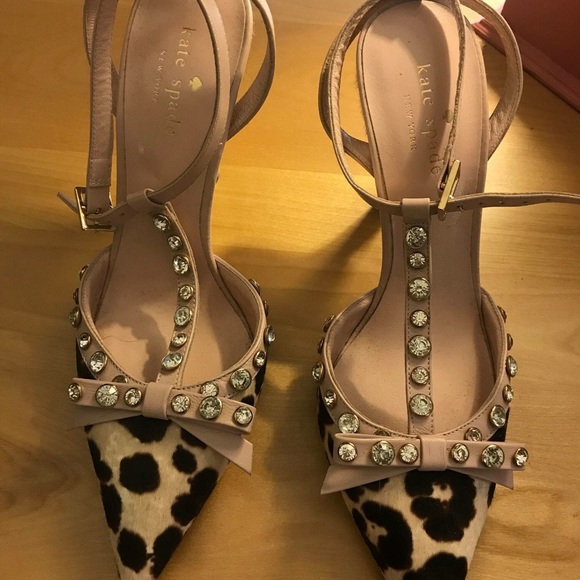 kate spade Shoes - Lydia leopard calf hair heels 4”
